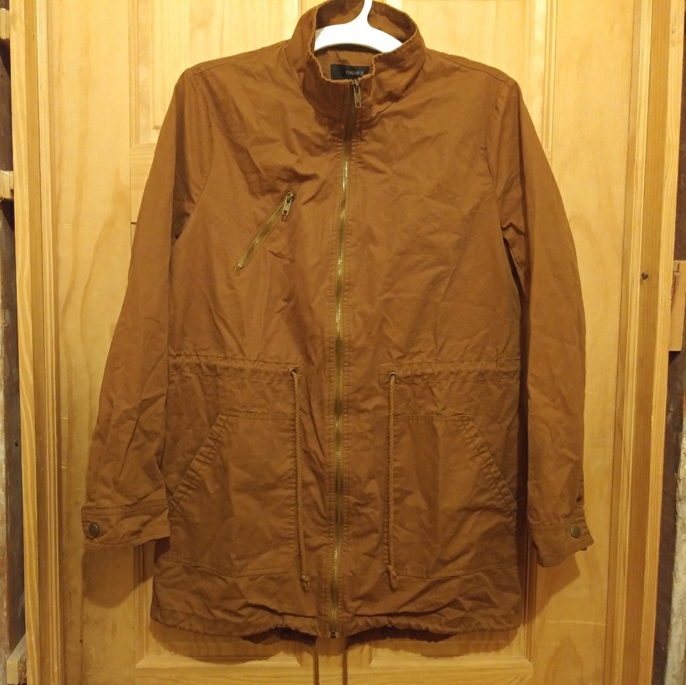 F21 Brown Drawstring Anorak Jacket